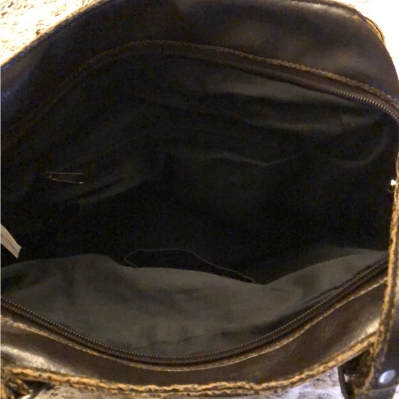 NWOT Distressed small brown leather handbag - Picture 4 of 4